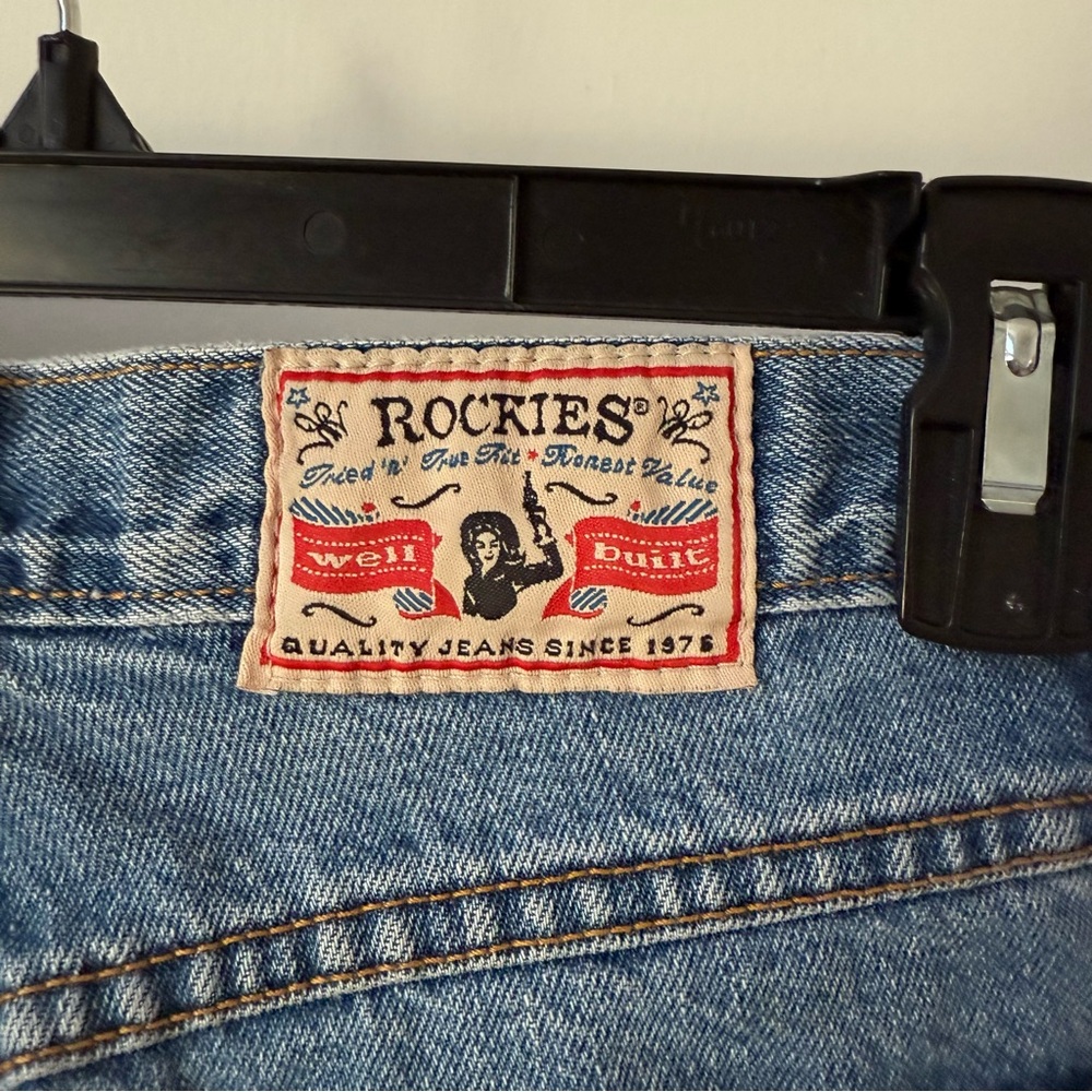 Vintage Rockies High Rise Relaxed Medium Wash Straight Leg Jeans - Picture 10 of 12
